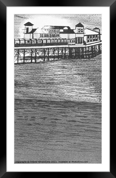 Weston-Super-Mare Pier. Black & White Framed Mounted Print by Trevor Whetstone