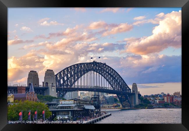 Sydney Harbour Bridge, an arch bridge across Sydney Harbour in Sydney, New South Wales, Australia Framed Print by Chun Ju Wu