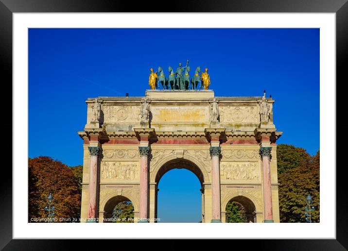 Arc de Triomphe du Carrousel, a triumphal arch in Paris, France Framed Mounted Print by Chun Ju Wu