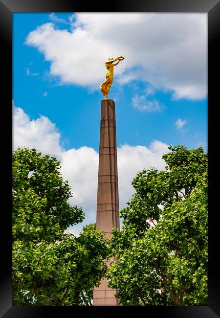 Gëlle Fra, Monument of Remembrance, a war memorial in Luxembourg City Framed Print by Chun Ju Wu