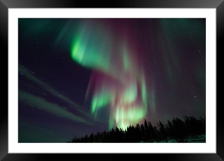 Aurora Borealis, Northern Lights, at Yellowknife, Northwest Territories, Canada Framed Mounted Print by Chun Ju Wu