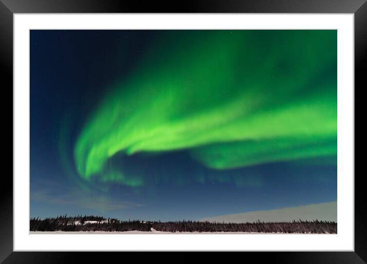 Aurora Borealis, Northern Lights, at Yellowknife, Northwest Territories, Canada Framed Mounted Print by Chun Ju Wu