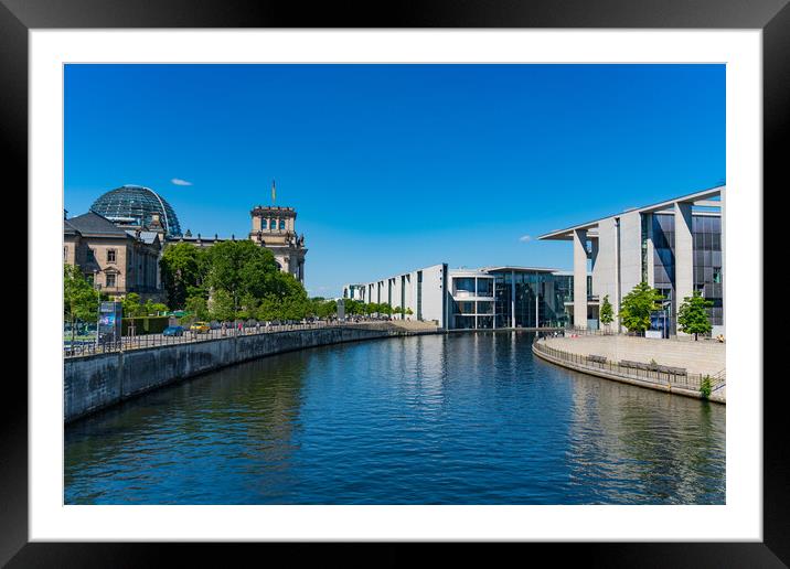 River Spree and Reichstag Building in Berlin, Germany Framed Mounted Print by Chun Ju Wu