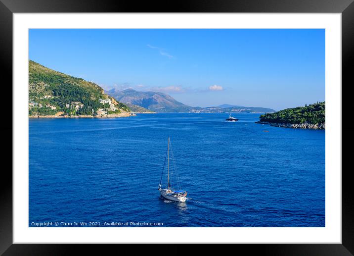 Adriatic Sea outside the old city of Dubrovnik, Croatia Framed Mounted Print by Chun Ju Wu