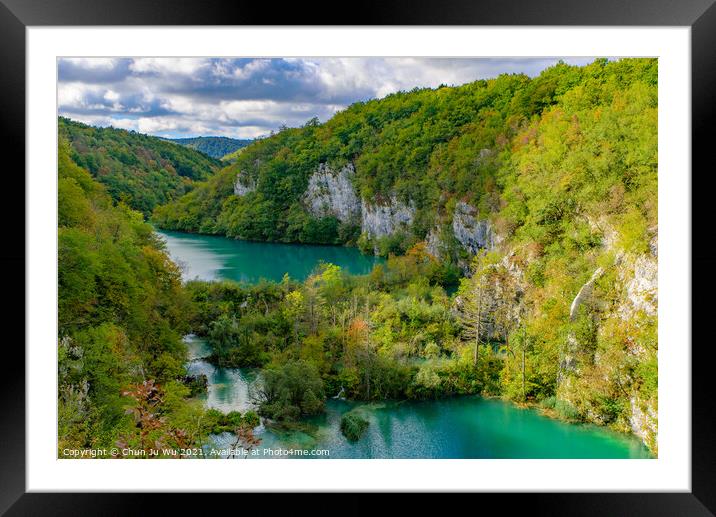 Lower lakes canyon of Plitvice Lakes National Park (Plitvička Jezera), a national park in Croatia Framed Mounted Print by Chun Ju Wu