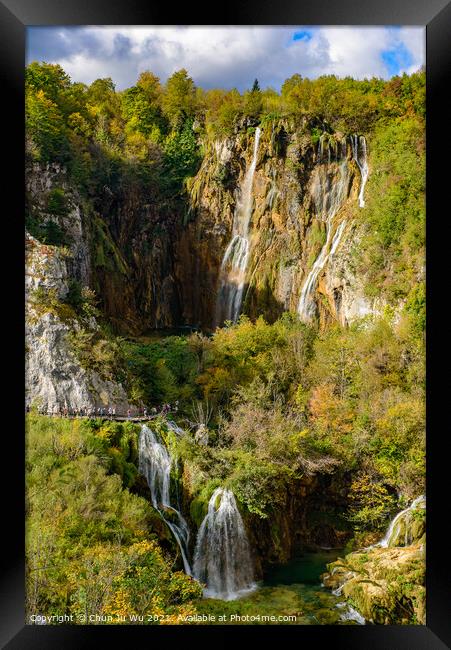 Great Waterfall and Sastavci Waterfalls in Plitvice Lakes National Park (Plitvicka Jezera), Croatia Framed Print by Chun Ju Wu