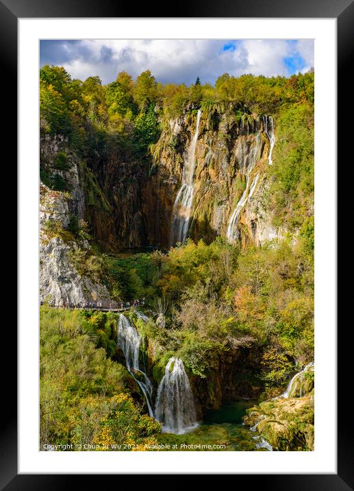 Great Waterfall and Sastavci Waterfalls in Plitvice Lakes National Park (Plitvicka Jezera), Croatia Framed Mounted Print by Chun Ju Wu