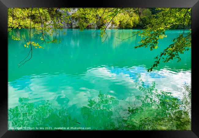 Plitvice Lakes National Park (Plitvička Jezera) with turquoise lake, Croatia Framed Print by Chun Ju Wu