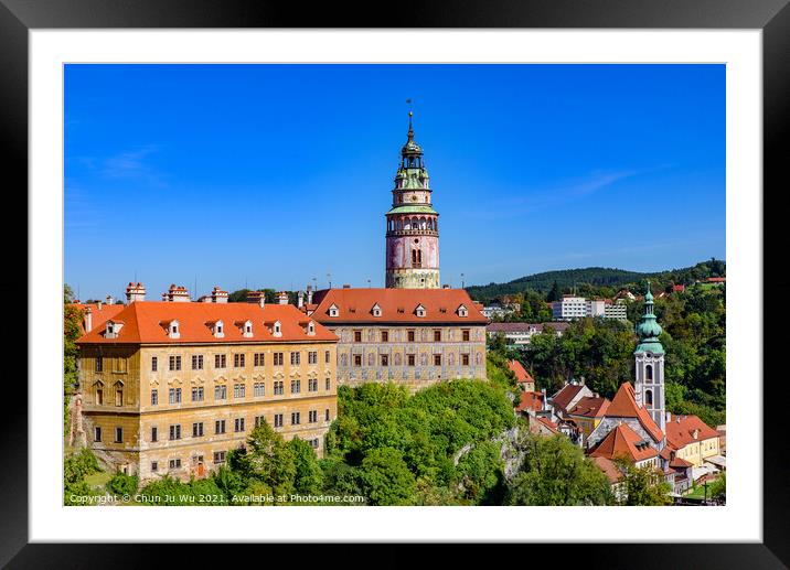 Český Krumlov Castle and Tower in the Czech Republic Framed Mounted Print by Chun Ju Wu