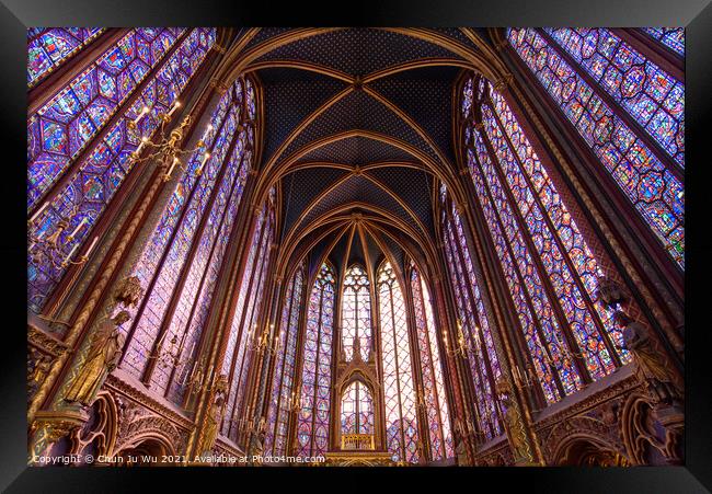 Stained-glass windows of Upper Chapel of Sainte-Chapelle in Paris, France Framed Print by Chun Ju Wu