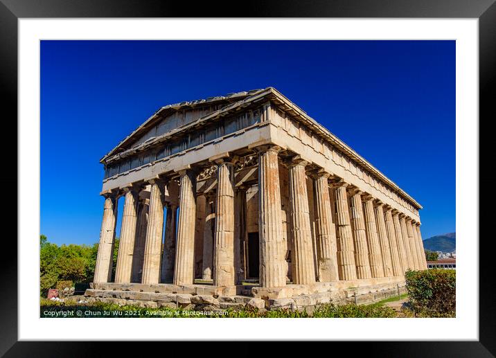 Temple of Hephaestus (Hephaisteion), a Greek temple at Agora of Athens in Athens, Greece Framed Mounted Print by Chun Ju Wu