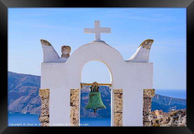 Bell tower in Oia, Santorini, Greece Framed Print by Chun Ju Wu