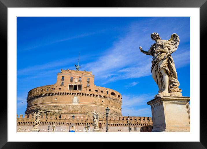 Castel Sant'Angelo, a museum in Rome, Italy Framed Mounted Print by Chun Ju Wu