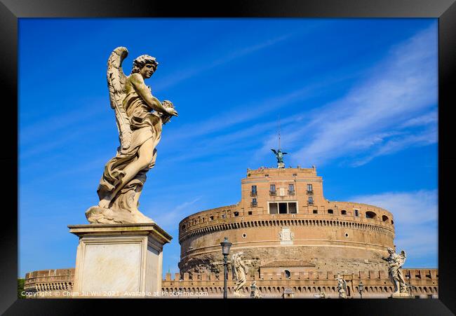 Castel Sant'Angelo, a museum in Rome, Italy Framed Print by Chun Ju Wu