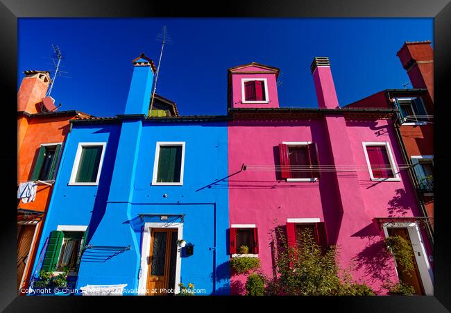 Burano island, famous for its colorful fishermen's houses, in Venice, Italy Framed Print by Chun Ju Wu