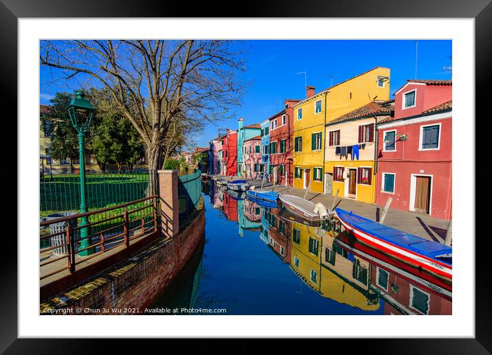 Burano island, famous for its colorful fishermen's houses, in Venice, Italy Framed Mounted Print by Chun Ju Wu
