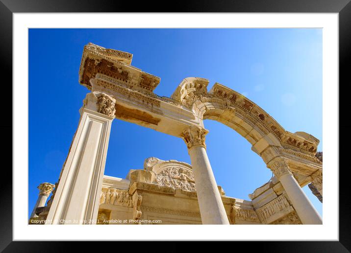Temple of Hadrian, an ancient Roman building in Ephesus Archaeological Site, Turkey Framed Mounted Print by Chun Ju Wu
