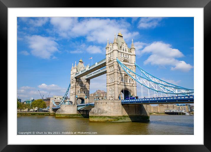 Tower Bridge crossing the River Thames in London, United Kingdom Framed Mounted Print by Chun Ju Wu