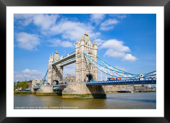 Tower Bridge crossing the River Thames in London, United Kingdom Framed Mounted Print by Chun Ju Wu