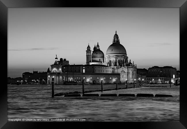 Santa Maria della Salute in Venice (black & white) Framed Print by Chun Ju Wu