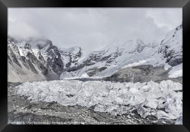 Glacier at Himalayas mountain range in Nepal Framed Print by Chun Ju Wu