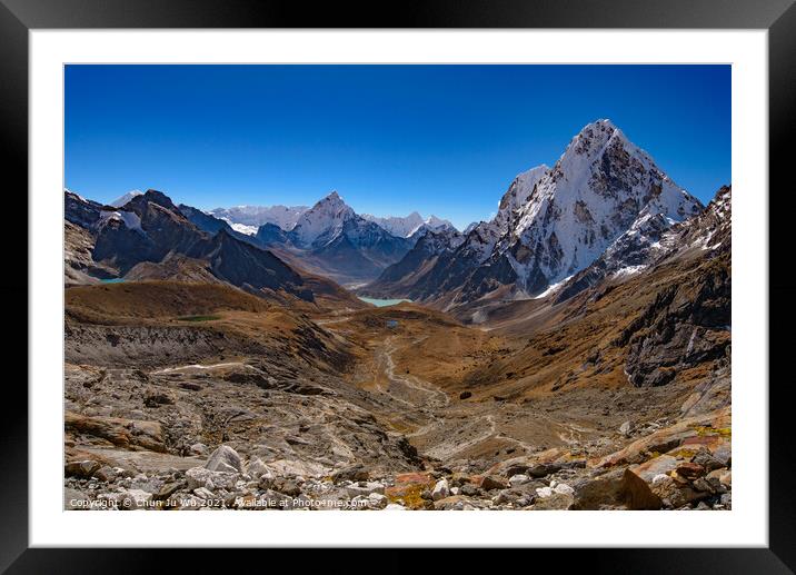 Snow mountains of Himalayas in Nepal Framed Mounted Print by Chun Ju Wu