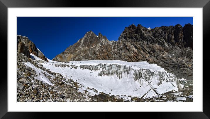 Glacier at Himalayas mountain range in Nepal Framed Mounted Print by Chun Ju Wu