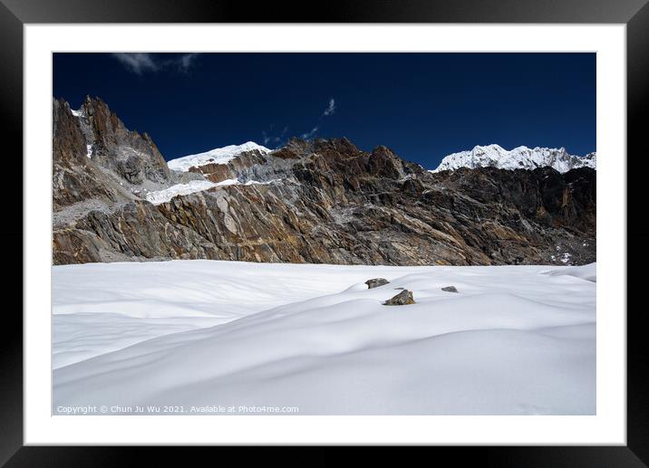 Snow on the mountains of Himalayas in Nepal Framed Mounted Print by Chun Ju Wu