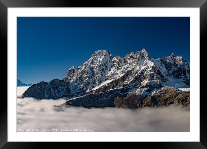 Snow mountains of Himalayas above clouds in Nepal Framed Mounted Print by Chun Ju Wu