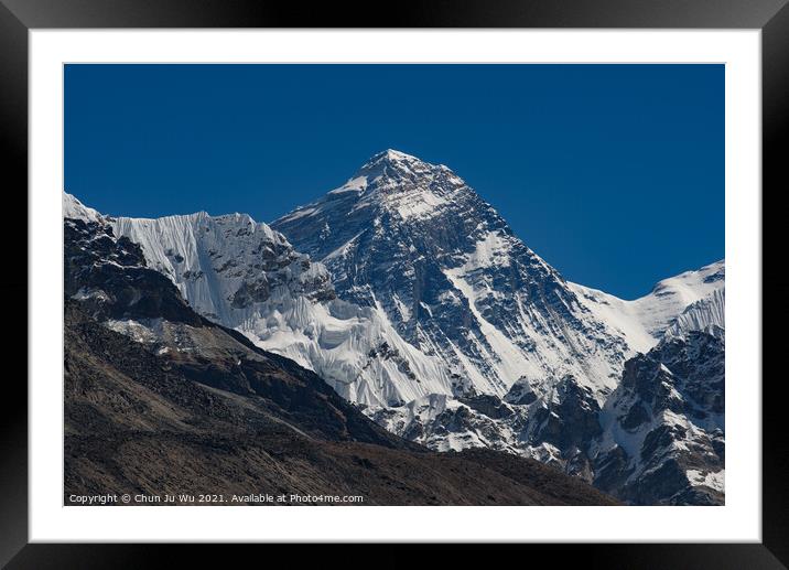Mount Everest, the highest mountain in the world, of Himalayas in Nepal Framed Mounted Print by Chun Ju Wu