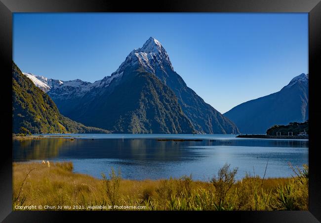 Milford Sound at Fiordland National Park in New Zealand Framed Print by Chun Ju Wu