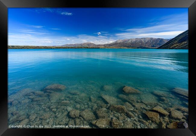 Clean lake in South Island, New Zealand Framed Print by Chun Ju Wu