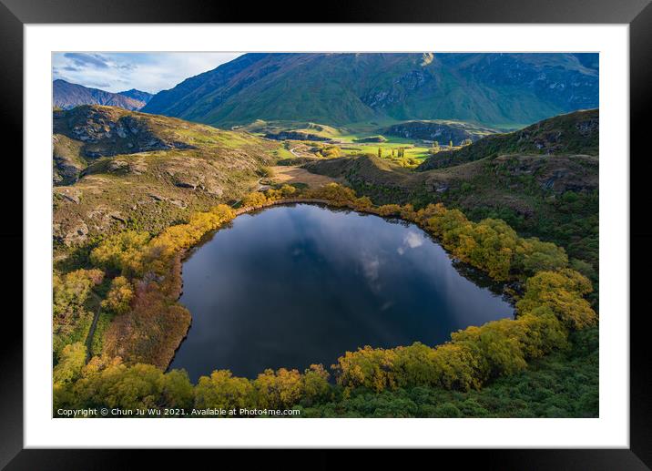 Diamond Lake in autumn, South Island, New Zealand Framed Mounted Print by Chun Ju Wu