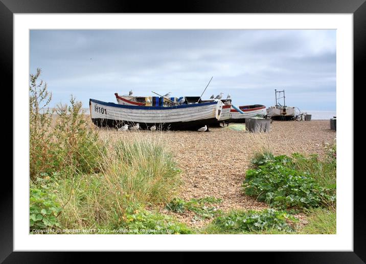 Fishing Boats Aldeburgh Beach Framed Mounted Print by ROBERT HUTT