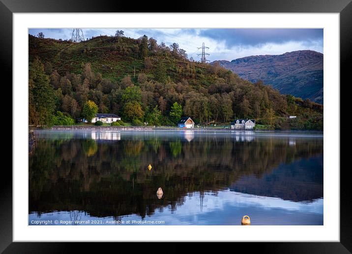Bank of Loch Katrine Reflects Framed Mounted Print by Roger Worrall