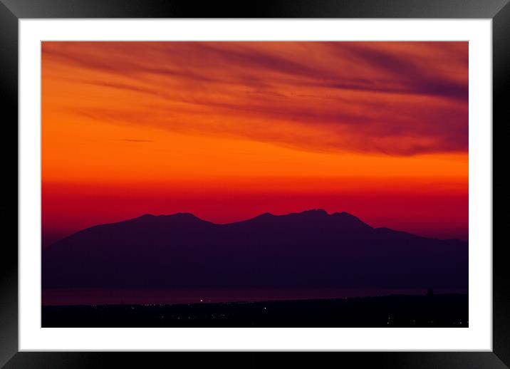 Sunset over Mount Olympus, Greece Framed Mounted Print by Nic Croad