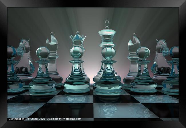 Liquid Chess Framed Print by Nic Croad