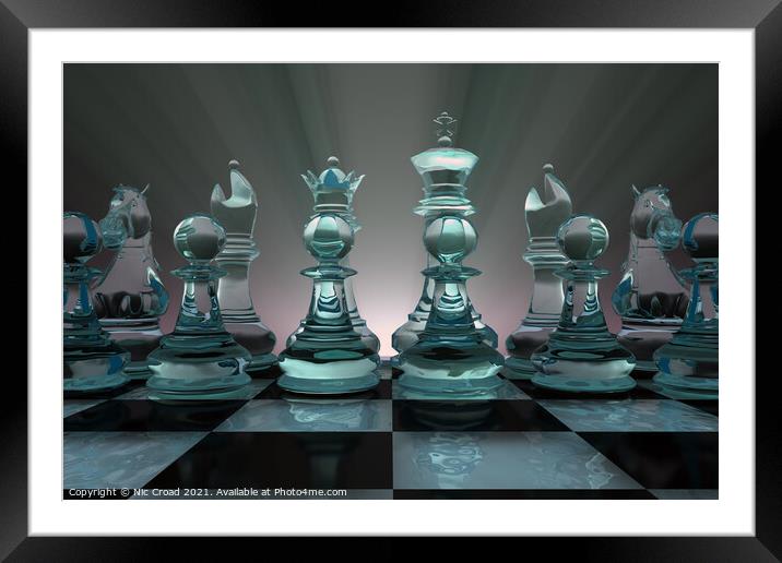 Liquid Chess Framed Mounted Print by Nic Croad