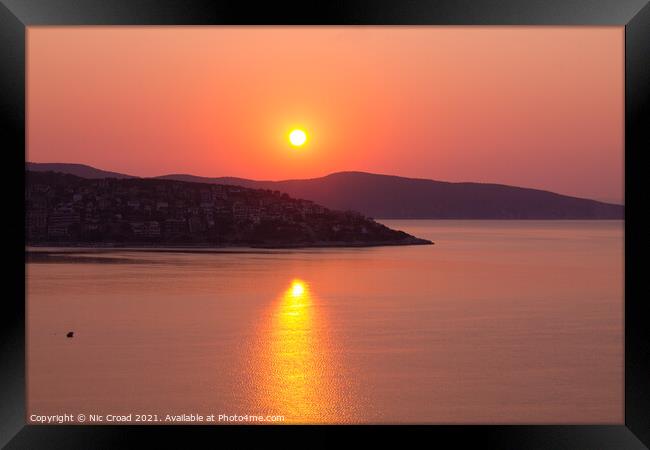 Greek Sunrise Framed Print by Nic Croad