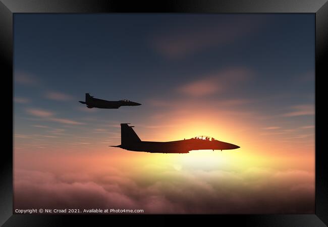 Two McDonnell Douglas F-15E Strike Eagles Framed Print by Nic Croad