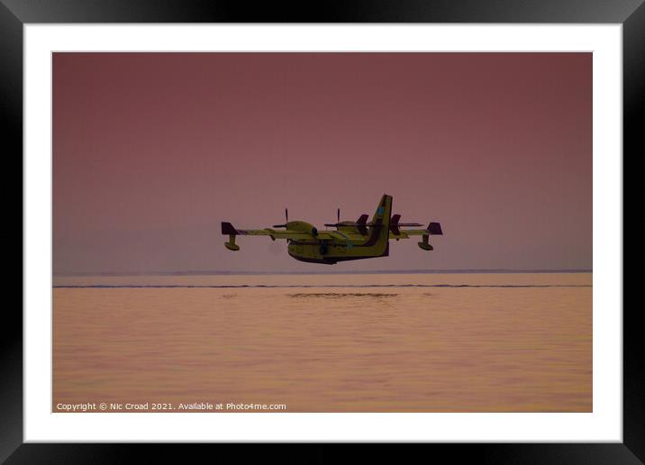 Canadair CL-215 Amphibious Water Bombing Aircraft Framed Mounted Print by Nic Croad
