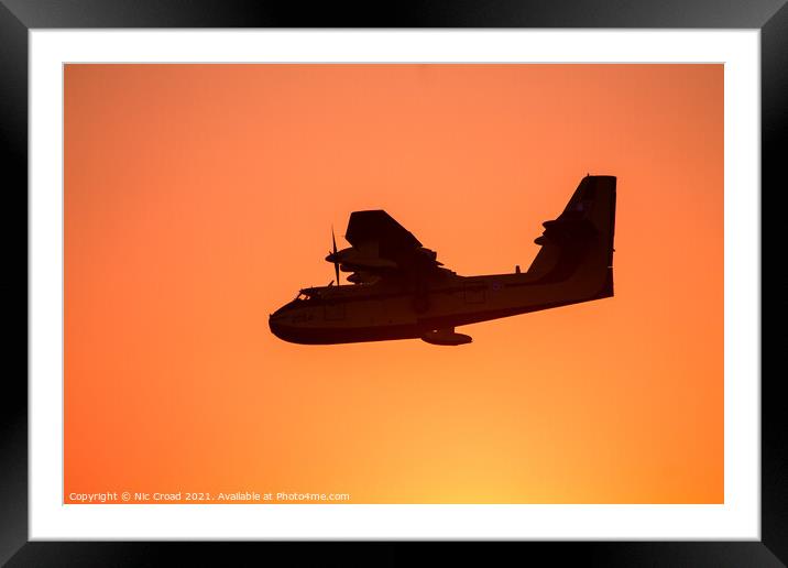 Canadair CL-215 Amphibious Water Bombing Aircraft Framed Mounted Print by Nic Croad