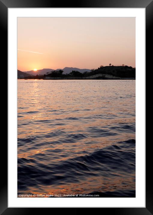 Sunset on Lake Pichola Framed Mounted Print by Simon Peake
