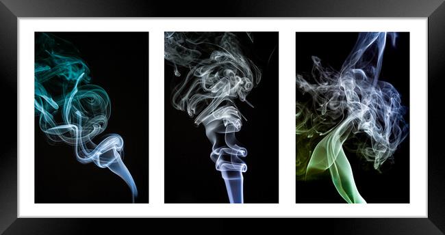 Smoke Trails Triptych  Framed Print by Gary A Kenyon