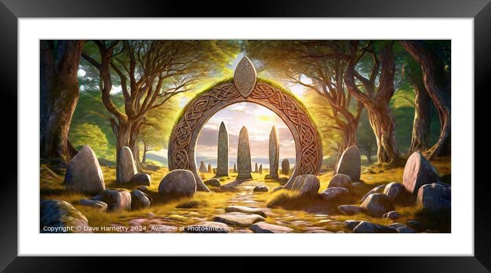 Northern Lands-Stones in the Forest 3 Framed Mounted Print by Dave Harnetty