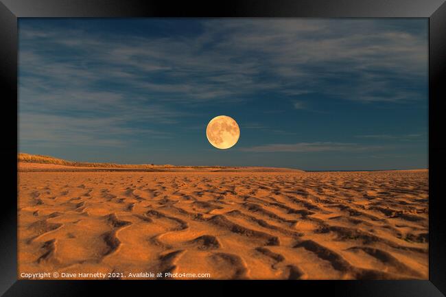 Moon across the Sands Framed Print by Dave Harnetty