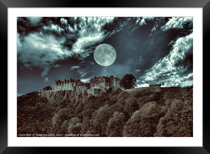  Stirling Castle-Moonlight Framed Mounted Print by Dave Harnetty