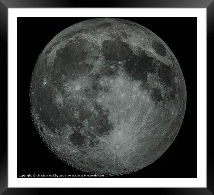 The moon Framed Mounted Print by christian maltby