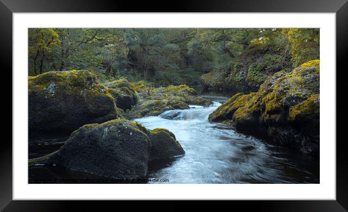 Light on scaur water Penpont Dumfries Framed Mounted Print by christian maltby