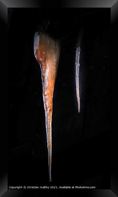 Rusty Icicle  Framed Print by christian maltby